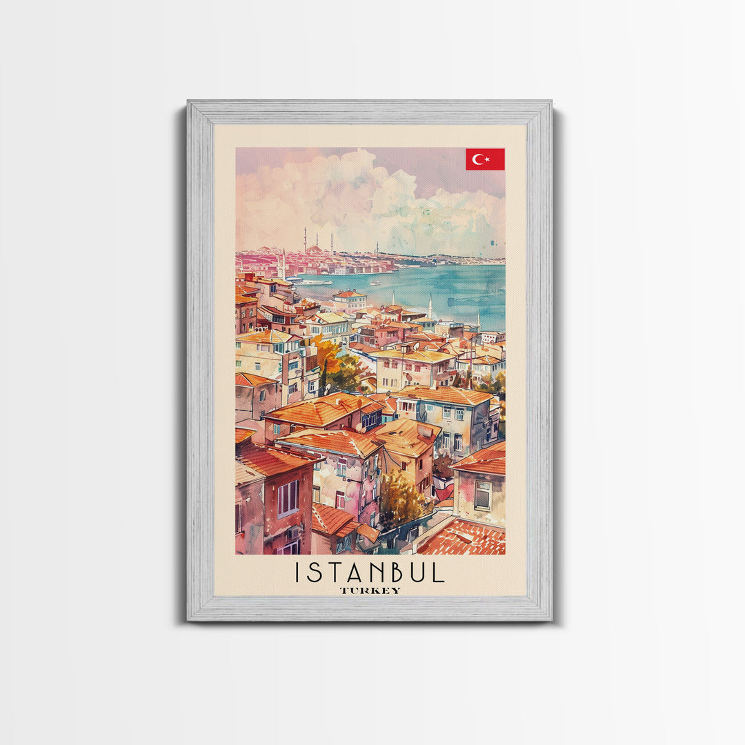 Istanbul Turkey Bosphorus Art Print, Beautiful Canvas Print for Home Decor, Travel Poster for Living Room Wall Art, Turkish Cultural Scene