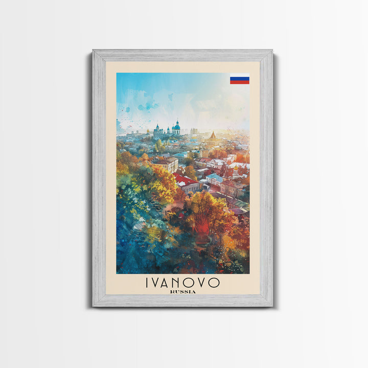 Ivanovo Russia Historic Town Art Print, Vibrant Canvas Print for Home Decor, Travel Poster for Living Room Wall Art, Russian Heritage View