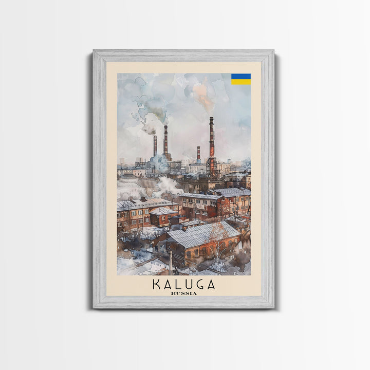 Kaluga Russia Cityscape View, Framed Canvas Print, Travel Poster, Wall Art, Urban Decor, Modern Home Decoration, Living Room Art, Russian City