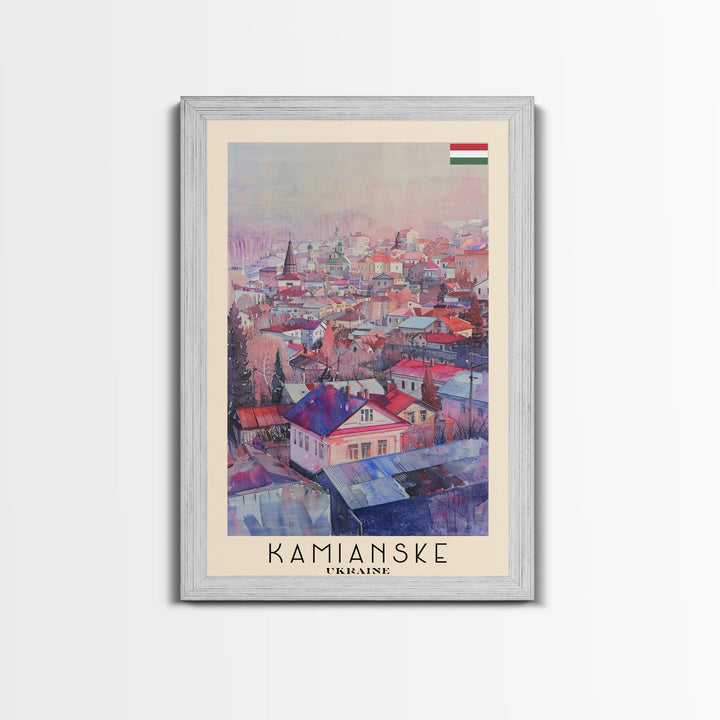 Kamianske Ukraine Scenic View, Framed Canvas Print, Travel Poster, Wall Art, Living Room Decor, Cityscape Art, Modern Home Decoration, Ukrainian City