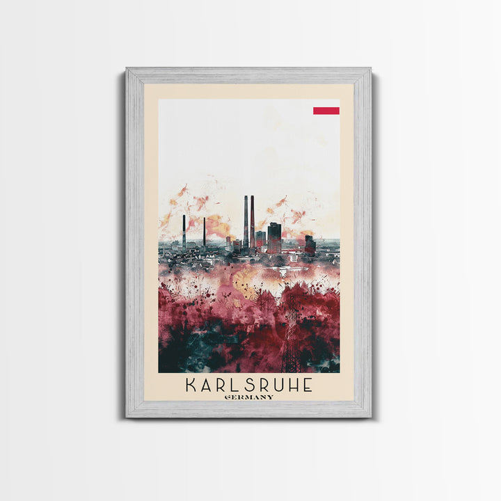 Karlsruhe Germany Urban Landscape, Framed Canvas Print, Travel Poster, Wall Art, Office Decor, Cityscape Art, Modern Home Decoration, German City