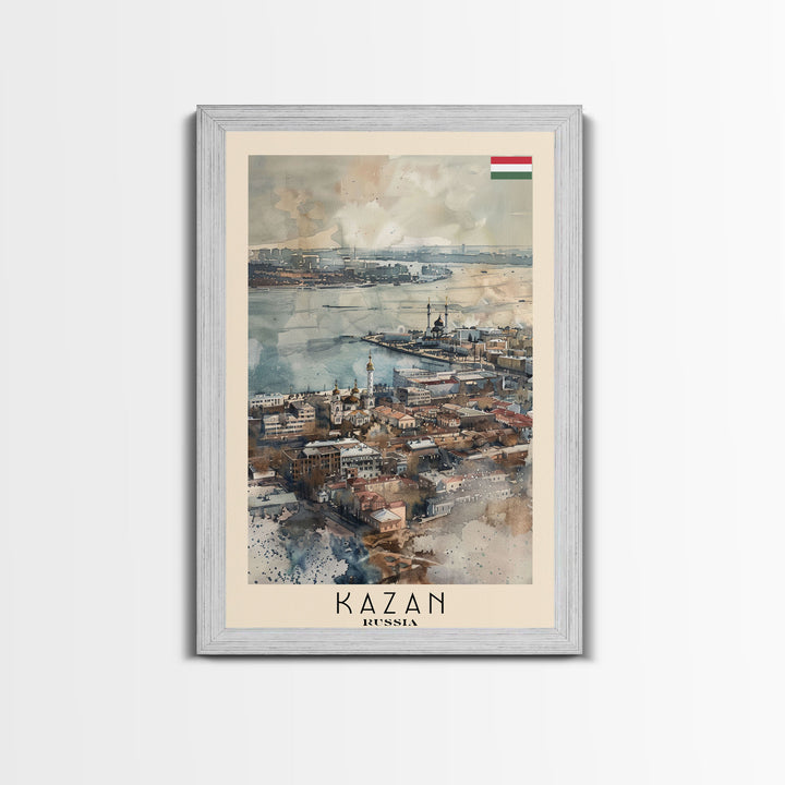 Kazan Russia Scenic View, Framed Canvas Print, Travel Poster, Wall Art, Living Room Decor, Cityscape Art, Modern Home Decoration, Russian City
