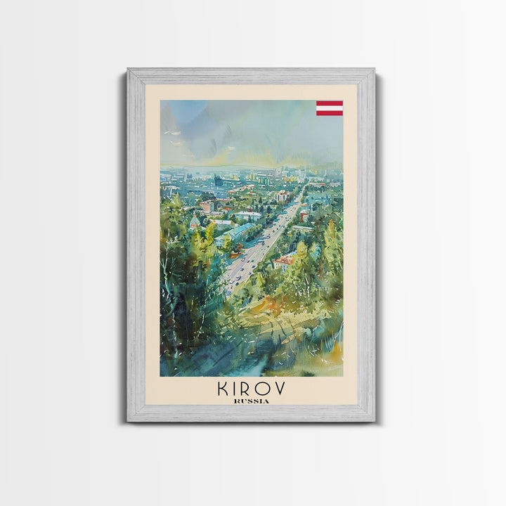 Kirov Russia Winter Landscape, Framed Canvas Print, Travel Poster, Wall Art, Home Decor, Living Room Decoration, Russian Urban Art