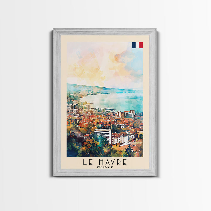 Lausanne Switzerland Travel Poster Framed Canvas Print, Scenic Landscape Art, Wall Decor, Home Decoration, Travel Print, Original Painting