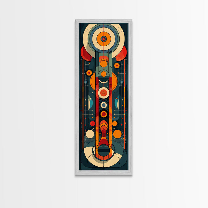 Retro Art Deco Geometric Patterns Wall Art Framed Canvas Print, Scifi / Science Fiction Decor
