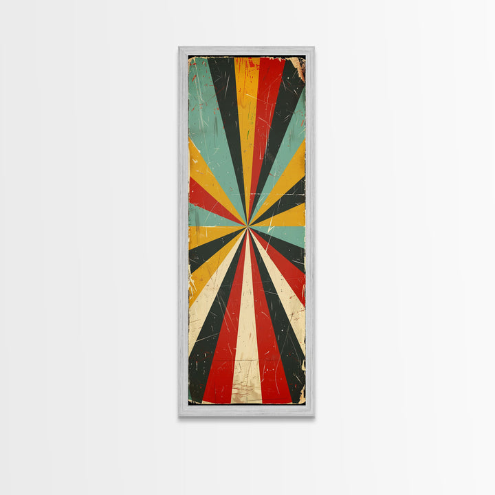 Retro MCM Style Starburst, Trippy Decor, Grunge Decor, Distressed Wall Art
