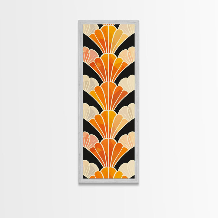 Art Deco Sea Shells Framed Canvas Print, Roaring 20s Inspired Wall Art, Wood Frame Decor, Retro / Vintage Inspired Home Decor