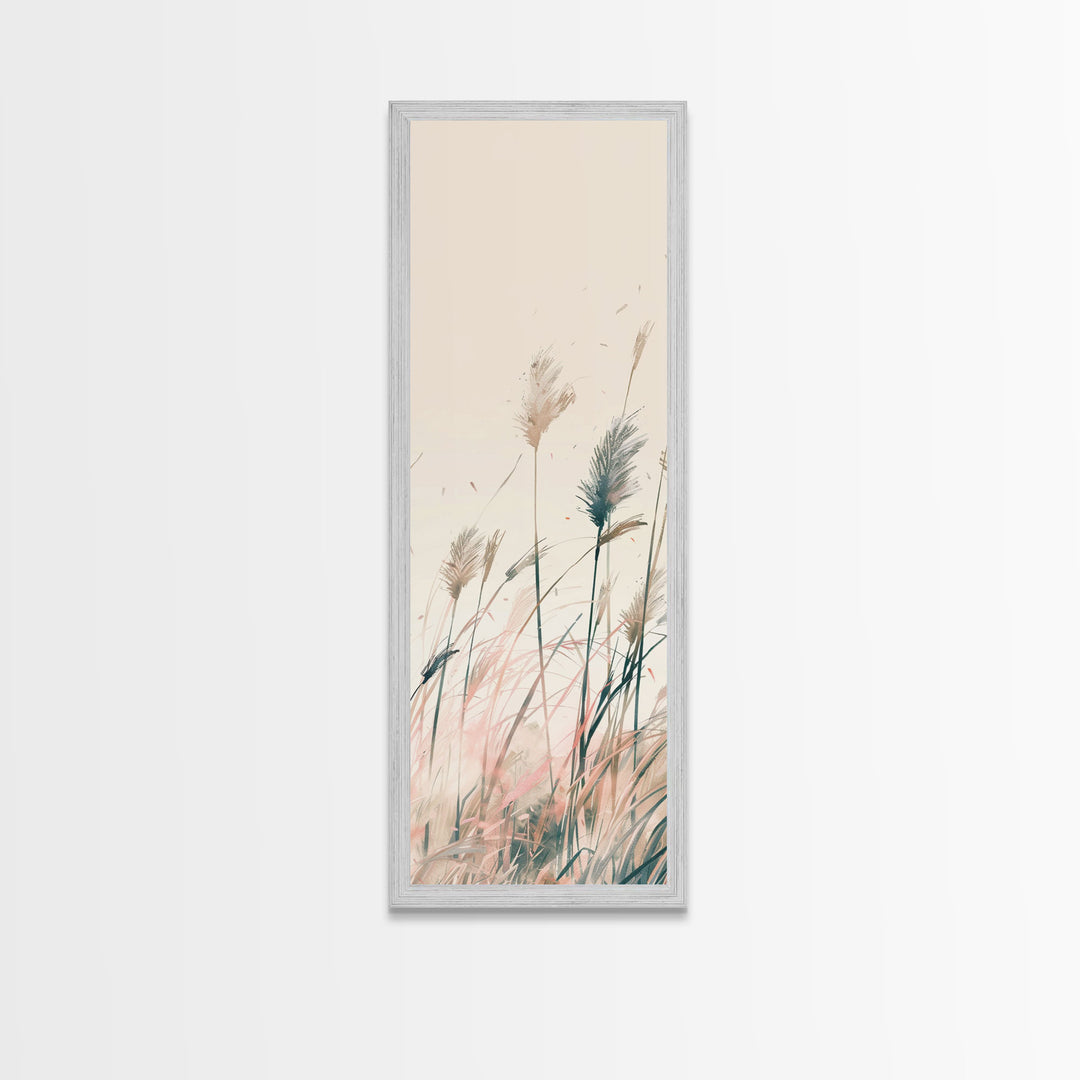Autumn Forest Scene Pine Trees Giant Sun Skinny Art Tall Art Framed Canvas Print Japanese Style Art Ukiyo-e Art Wood Block Print Scenic