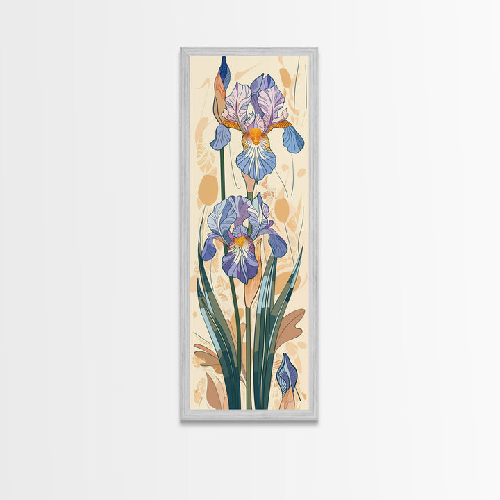 Canvas Print Delicate Iris Flowers In Pastel Colors, Elegant Floral Art For Living Room, Botanical Wall Decoration, Nature-Inspired Home Decor