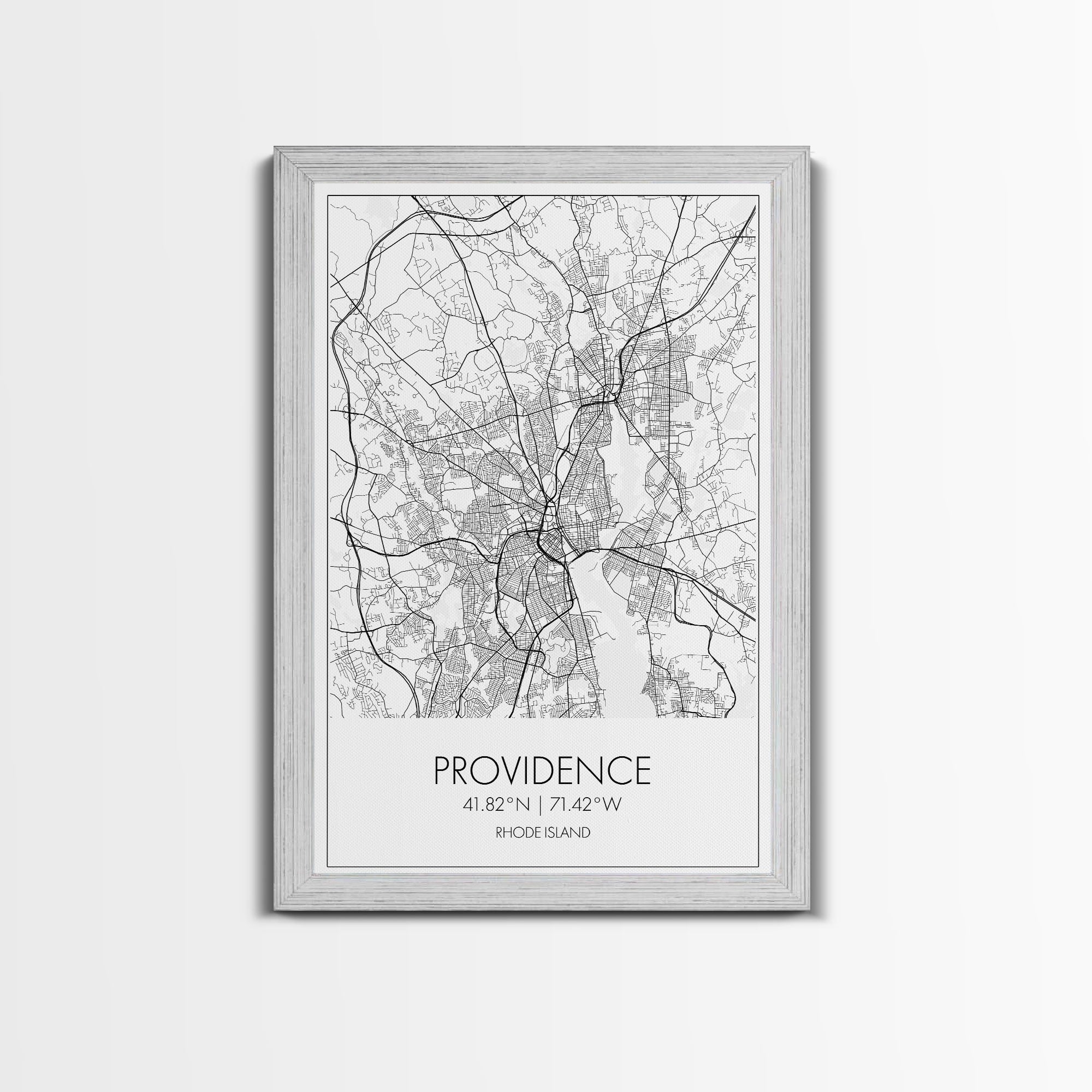 Providence Street Map, Rhode Island Map, City Map Art, Minimalist Art, Wall Art, Canvas Print, Bedroom Wall Décor, Gift For Couples,