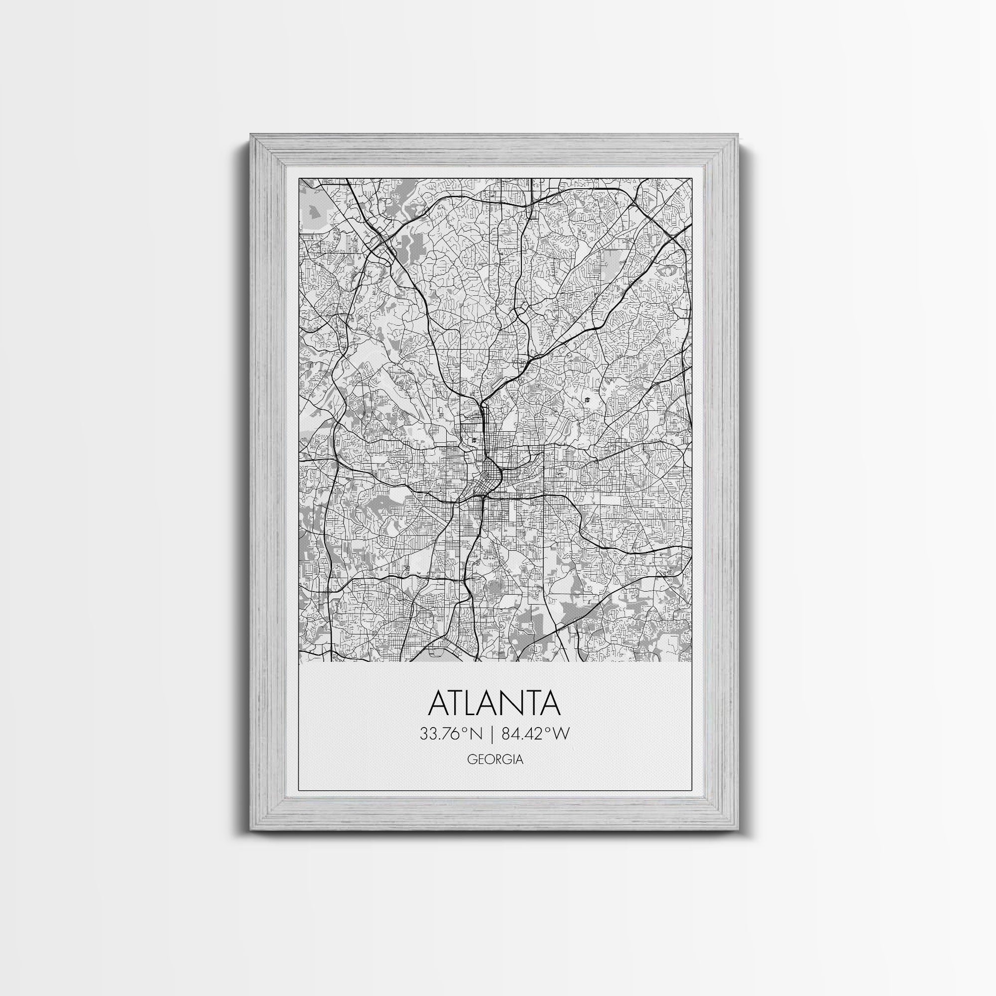 Atlanta Street Map, Georgia Map, City Map Art, Travel Print, Couple Gift, Minimalist Art Print, Wall Art, Canvas Print, Canvas Wall Art