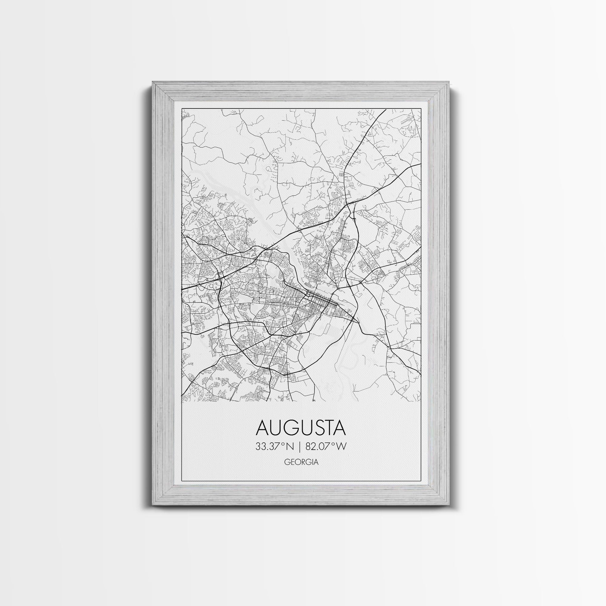 Augusta Street Map, Georgia Map, City Map Art, Dorm Wall Art, Adventure Wall Art, Minimalist Art, Wall Art, Canvas Print, Canvas Wall Art