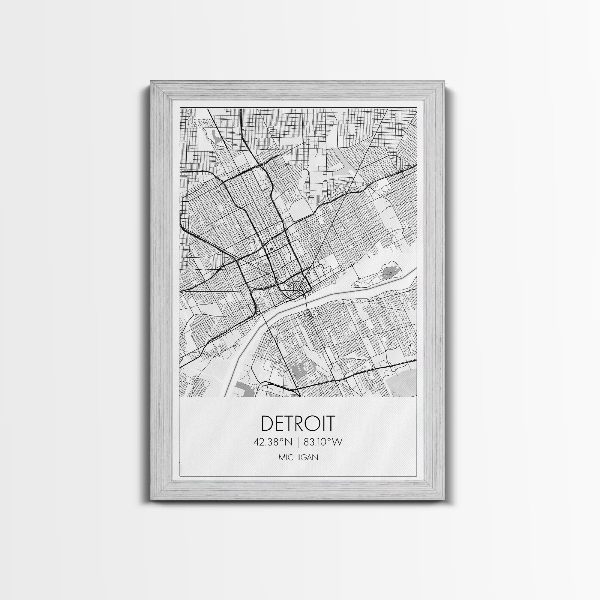 Detroit Street Map, Michigan Map, City Map Art, Minimalist Art, Wall Art, Canvas Print, Wall Art Bedroom, Travel Prints, Gift For Couple