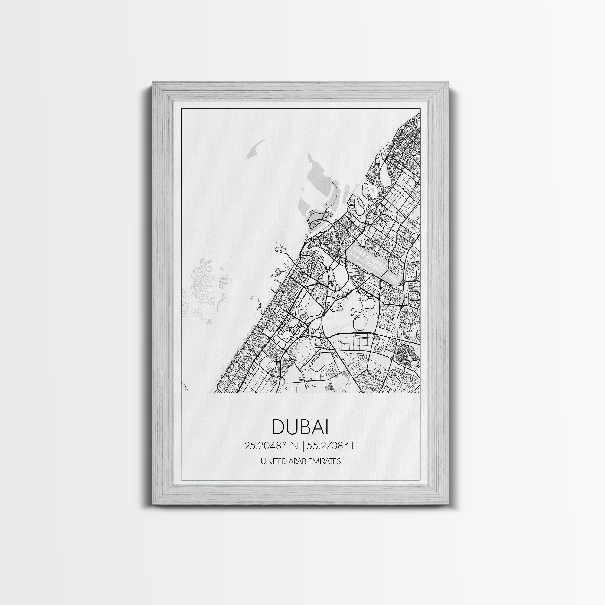 Dubai Street Map, UAE Map, City Map Art, Minimalist Art, Wall Art, Canvas Print, Aviation Gift, Travel Art, Office Décor, Unique Wall Art