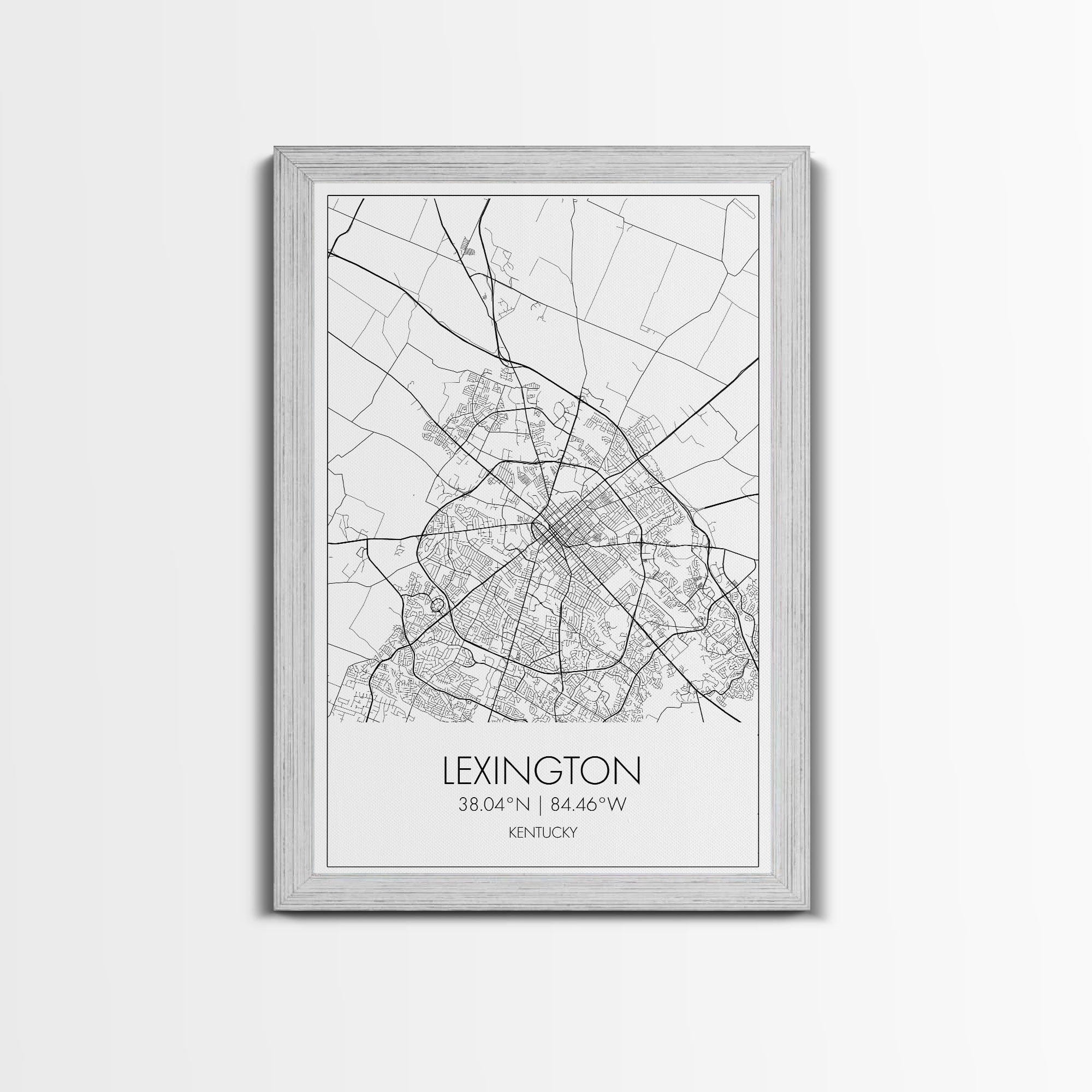Lexington Street Map, Kentucky Map, City Map Art, Modern Wall Art, Wall Art, Canvas Print, Travel Wall Art, Dorm Room Décor, Engagement Gift