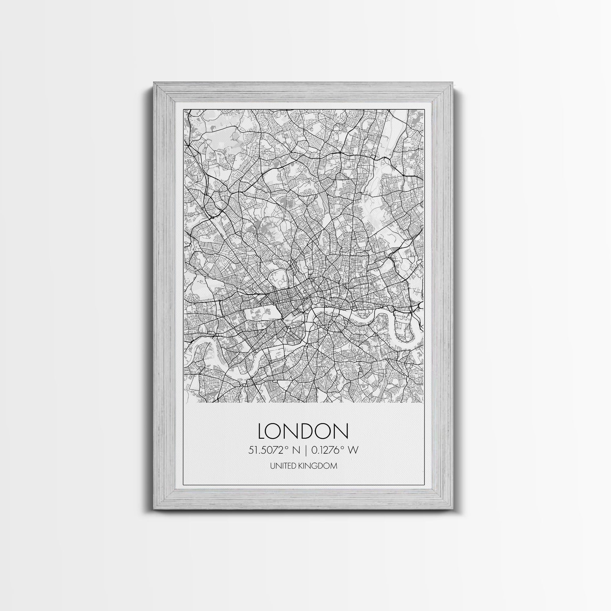 London Street Map, United Kingdom Map, City Map Art, Modern Wall Art, Wall Art, Canvas Print, Travel Art, Home Wall Décor, Bon Voyage Gift