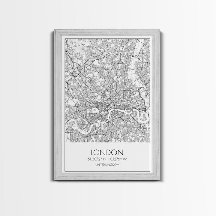 London Street Map, United Kingdom Map, City Map Art, Modern Wall Art, Wall Art, Canvas Print, Travel Art, Home Wall Décor, Bon Voyage Gift