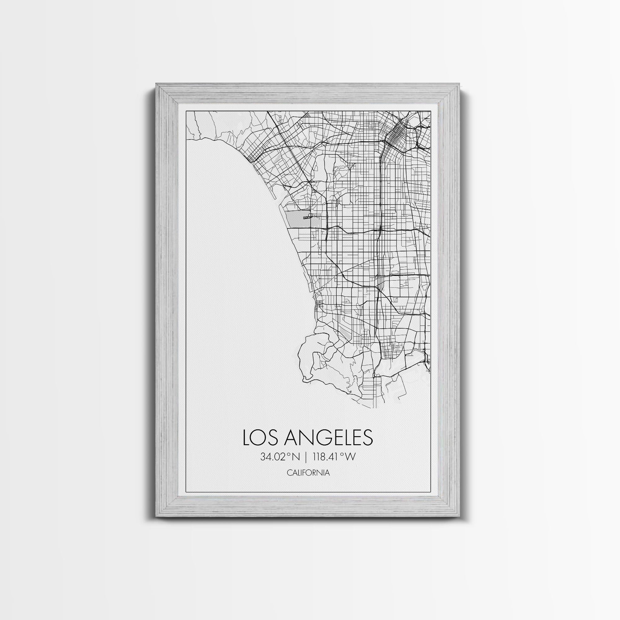 Los Angeles Street Map, California Map, City Map Art, Modern Art, Wall Art, Canvas Print, Travel Wall Print, Wedding Gift, Bedroom Décor
