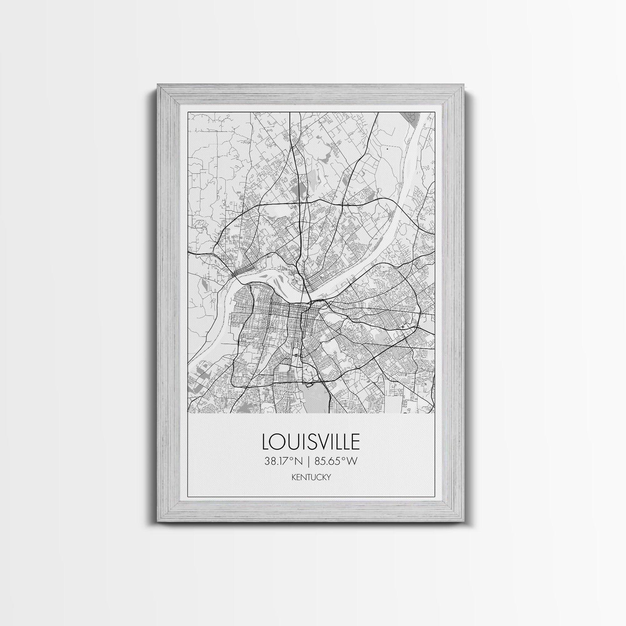 Louisville Street Map, Kentucky Map, City Map Art, Modern Art, Wall Art, Canvas Print, Travel Wall Art, Wall Décor Bedroom, Gifts For Dad