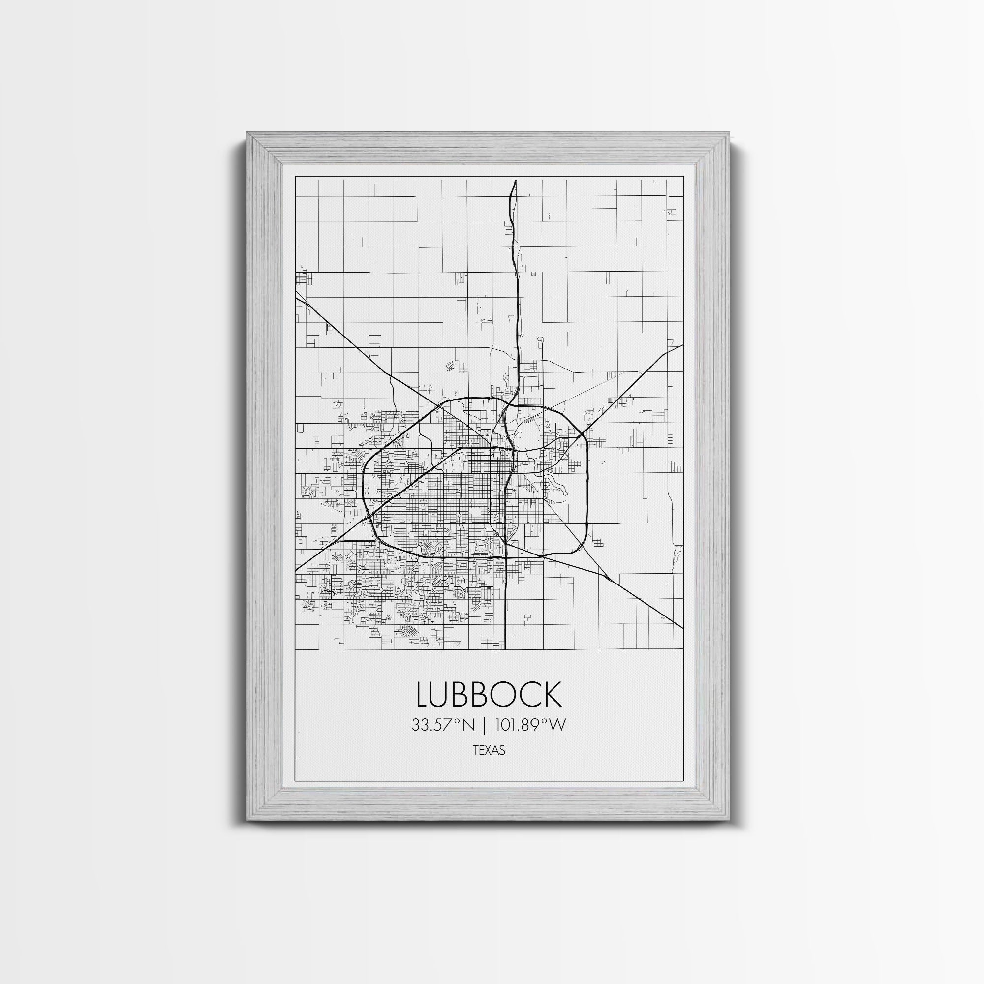 Lubbock Street Map, Texas Map, City Map Art, Modern Art, Wall Art, Canvas Print, Travel Print, Farmhouse Wall Décor, Boyfriend Gift