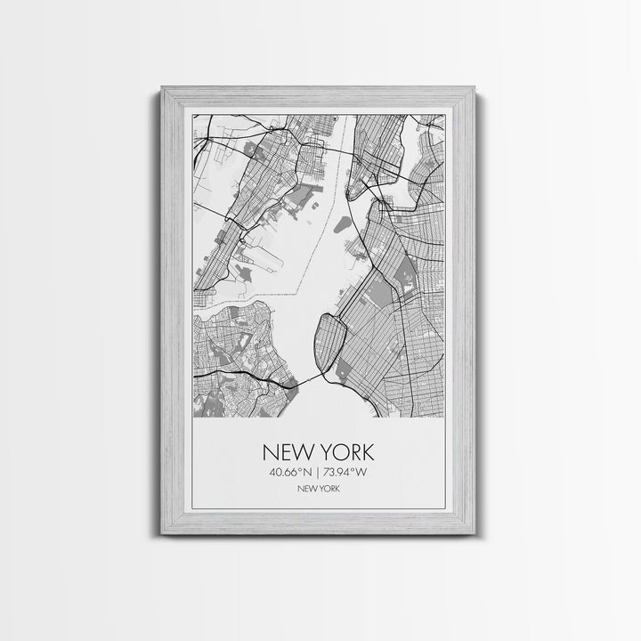 New York Street Map, New York Map, City Map Art, Modern Art, Wall Art, Canvas Print, Home Office Art, Unique Travel Gifts, Travel Wall Print