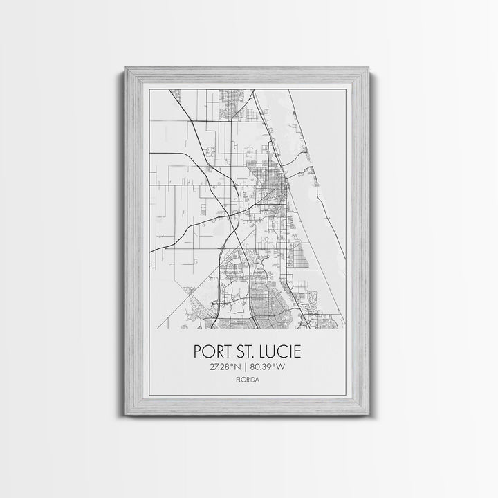 Port St Lucie Street Map, Florida Map, City Map Art, Minimalist Art, Wall Art, Canvas Print, Friend Gift, Black And White Art, Travel Décor