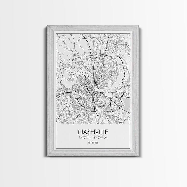 Nashville Street Map, Tennessee Map, City Map Art, Modern Art, Wall Art, Canvas Print, Music Studio Art, Gift For Music Lover, Travel Art