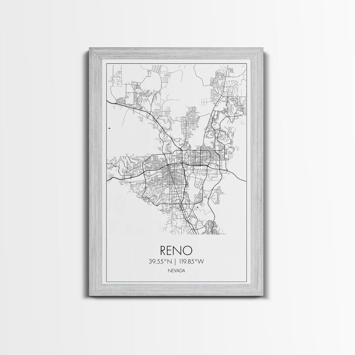 Reno Street Map, Nevada Map, City Map Art, Minimalist Art, Wall Art, Canvas Print, Girls Room Décor, Traveler Gift, Travel Art Print