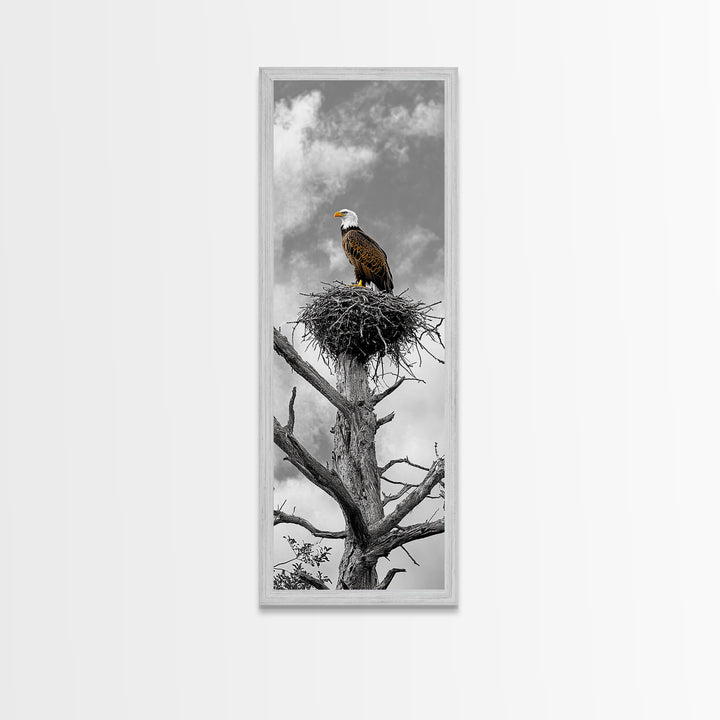 Majestic Eagle Wall Art Framed Canvas Print | Rustic Decor | Wildlife Nature Painting | Above Couch Art | Moody Art | Gift Idea