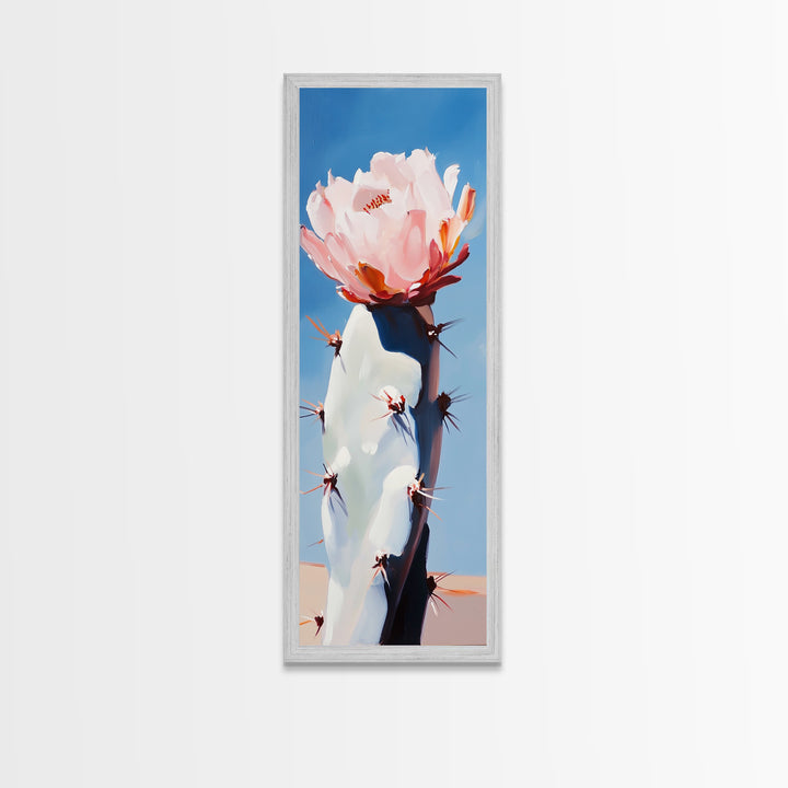 Desert Cactus Framed Canvas Print southwest wall art agave painting moody art gift idea her rustic decor