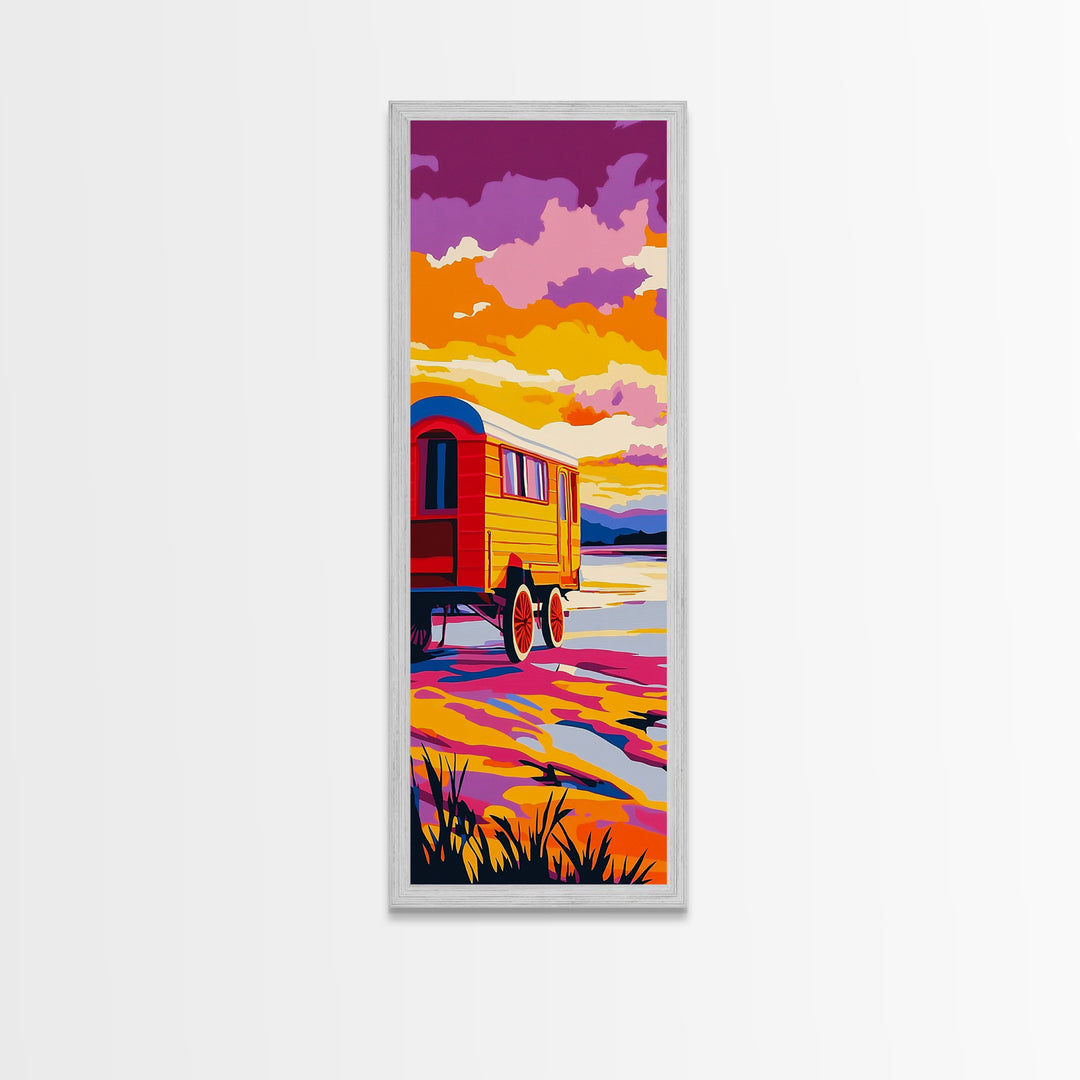 Sunset Wagon Art Canvas Print Southwest Wall Art Boho Art Pink Orange Wall Art Rustic Decor Living Room Art Above Bed Art