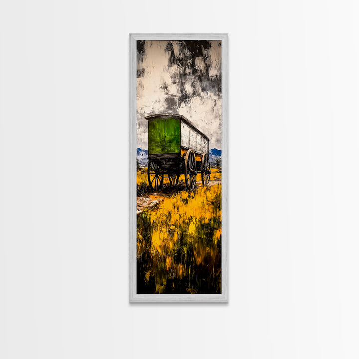 Antique Wagon Black White Canvas Print Rustic Art Farmhouse Wall Art Vintage Western Art Wabi Sabi Wall Art