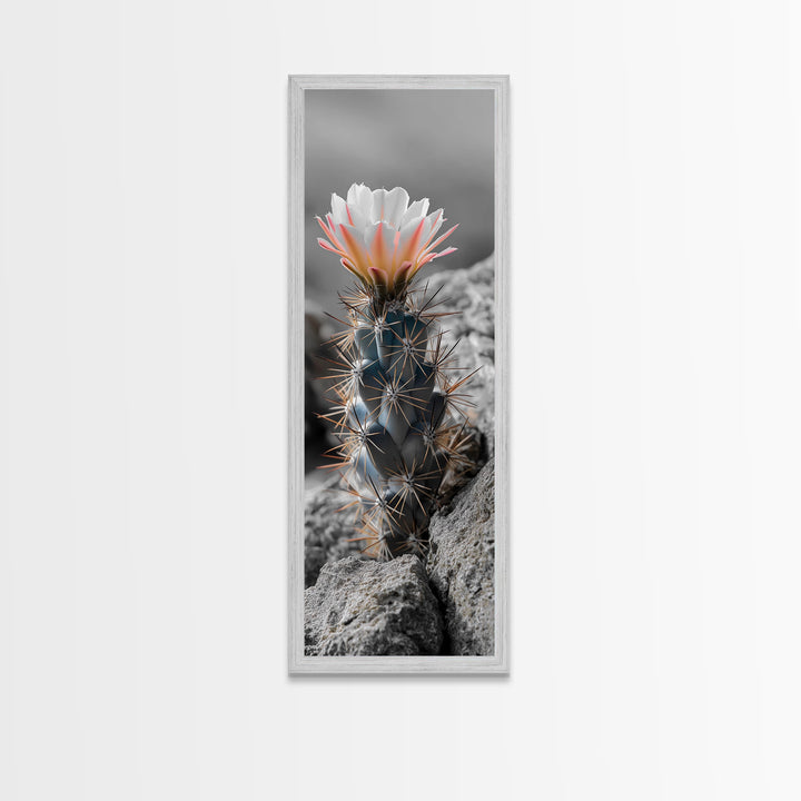 Cactus Bloom Desert Art Framed Canvas Print | Southwest Wall Art | Wildflower Painting | Botanical Prints | Boho Art | Nature Decor | Gift Idea