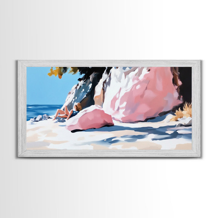 Coastal Landscape Art, Nautical Painting, Beach House Art, Panoramic Art, Seascape Painting, Canvas Print, Minimalist Art, Horizontal Wall Art