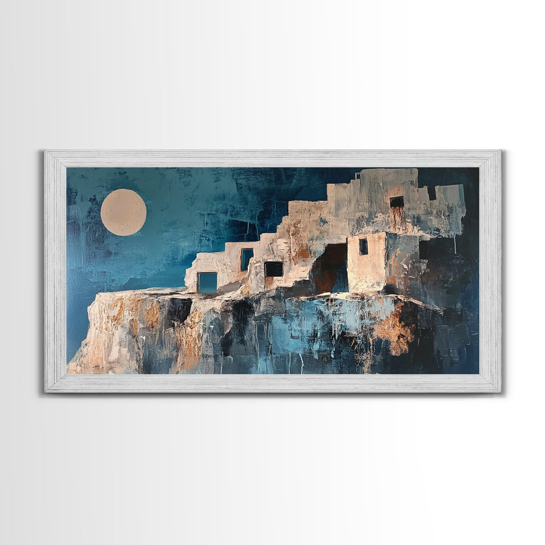 Adobe House, Southwest Wall Art, Boho Art, Wabi Sabi Art, Rustic Decor, Extra Wide Art, Bright Home Decor, Framed Canvas Print