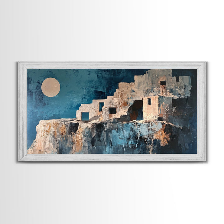 Adobe House, Southwest Wall Art, Boho Art, Wabi Sabi Art, Rustic Decor, Extra Wide Art, Bright Home Decor, Framed Canvas Print