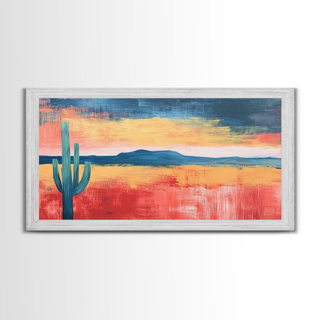 Desert Landscape Art, Framed Canvas Print, Joshua Tree Art, Southwest Wall Art, Extra Wide Art, Above Bed Wall Art, Boho Art, Rustic Decor