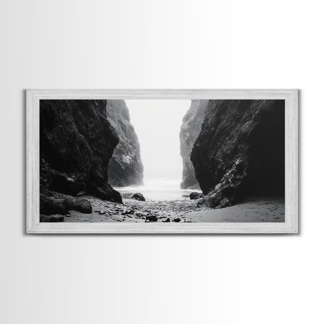 Canyon, moody art, dramatic landscape, rustic decor, wabi sabi art, minimalist art, vertical wall art, farmhouse art, framed canvas print