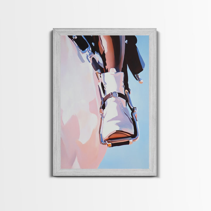 Pink Cowboy Boots, Coastal Cowgirl Art, Western Aesthetic, Framed Canvas Print, Rustic Decor, Light Pink Wall Art, Bedroom Art, Farmhouse Art, Gift Idea
