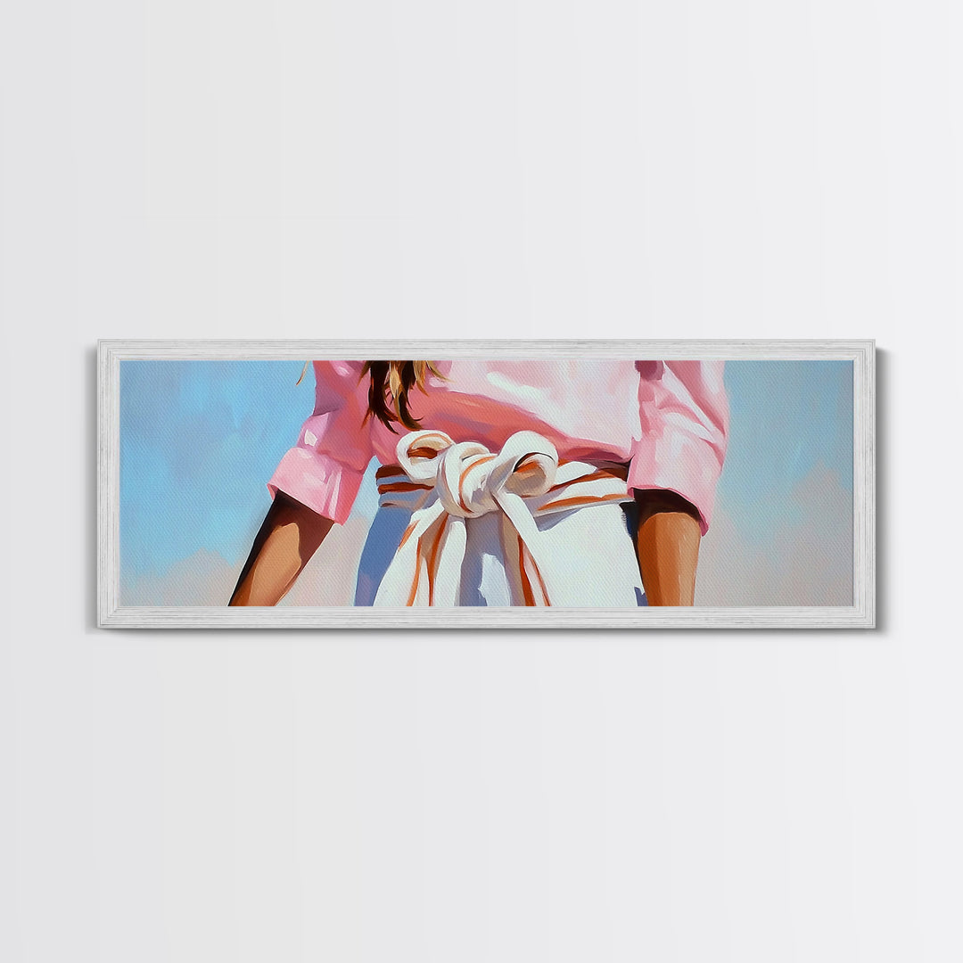 Minimalist Art, Framed Canvas Print, Fashion Illustration, Pink Wall Art, Modern Decor, Extra Wide Art, Light Pink Wall Art, Bedroom Art
