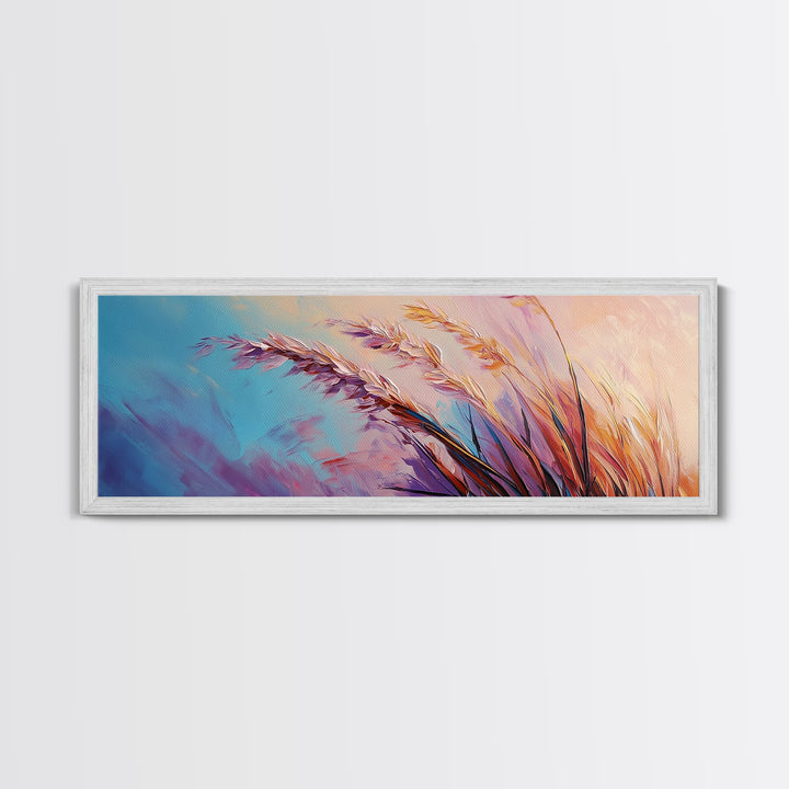 Soft Wheat Field, wildflower painting, wabi sabi art, botanical prints, soft colors, minimal decor, modern home, canvas print