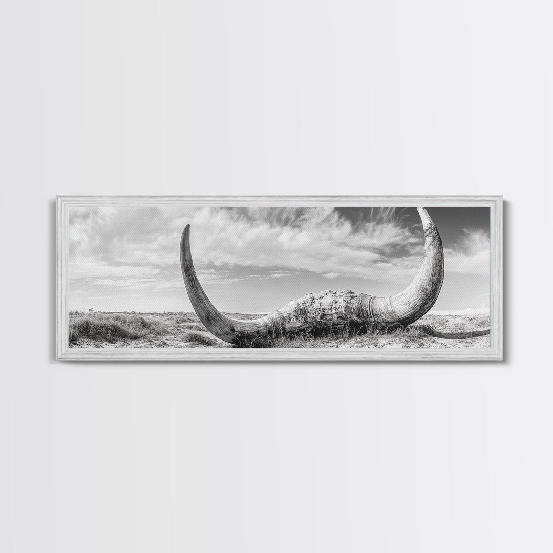 Bull Horns, bull and bear art, rustic art, dark romance painting, wabi sabi wall art, minimalist art, framed canvas print