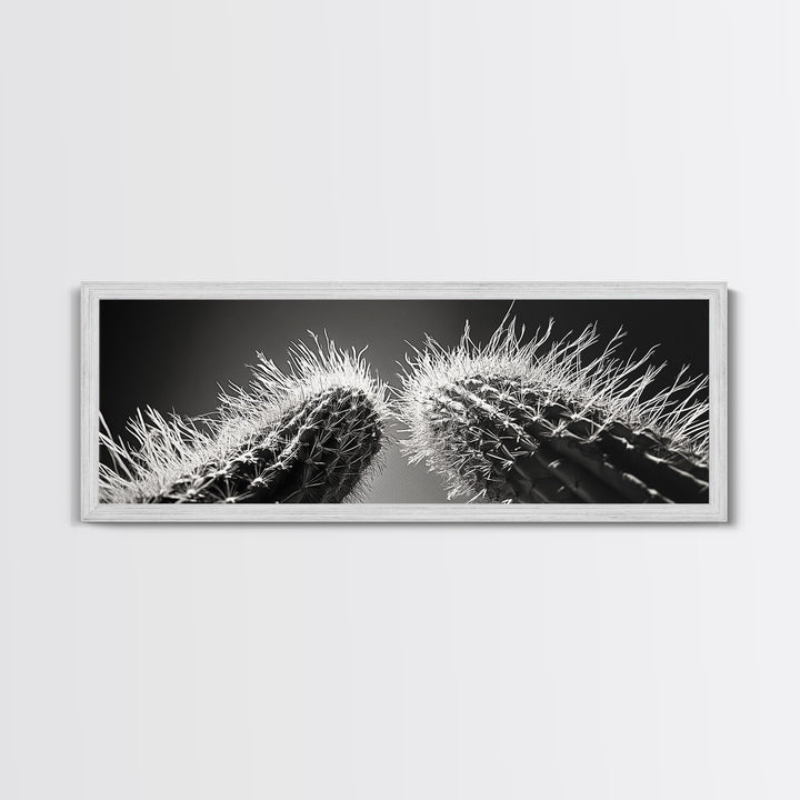 Desert Cactus, southwest wall art, moody art, Joshua tree art, extra wide wall art, nature photography, framed canvas print