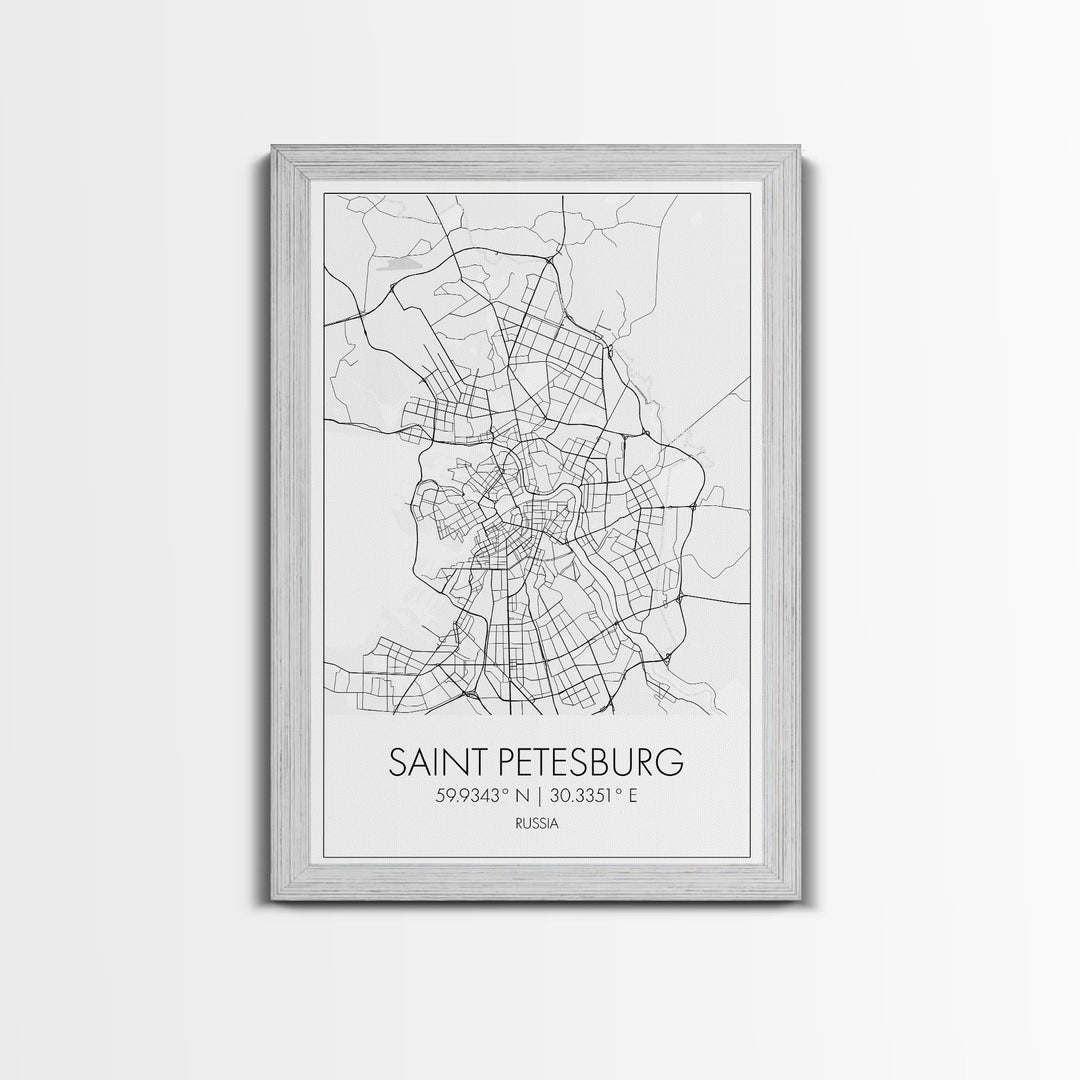 Saint Petersburg Street Map, Russia Map, City Map Art, Minimalist Art, Wall Art, Canvas Print, Room Décor, Gift For Mom, Travel Wall Art