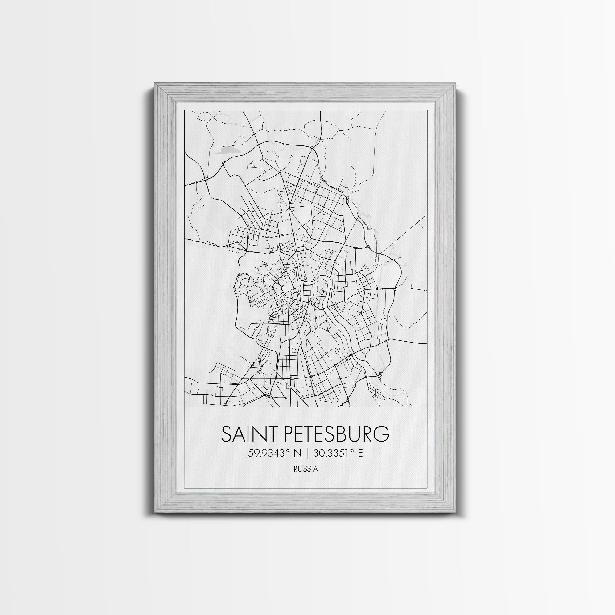 Saint Petersburg Street Map, Russia Map, City Map Art, Minimalist Art, Wall Art, Canvas Print, Room Décor, Gift For Mom, Travel Wall Art
