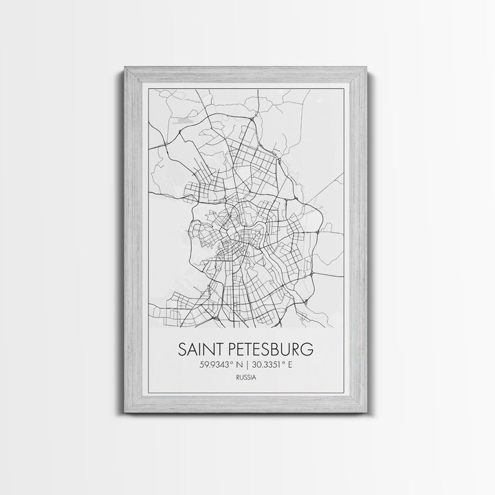 Saint Petersburg Street Map, Russia Map, City Map Art, Minimalist Art, Wall Art, Canvas Print, Room Décor, Gift For Mom, Travel Wall Art