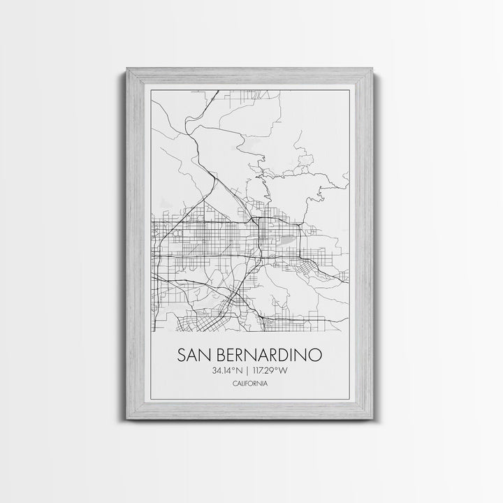 San Bernardino Street Map, California Map, City Map Print, Minimalist Art, Wall Art, Canvas Print, Unique Wall Décor, Friends Gift,
