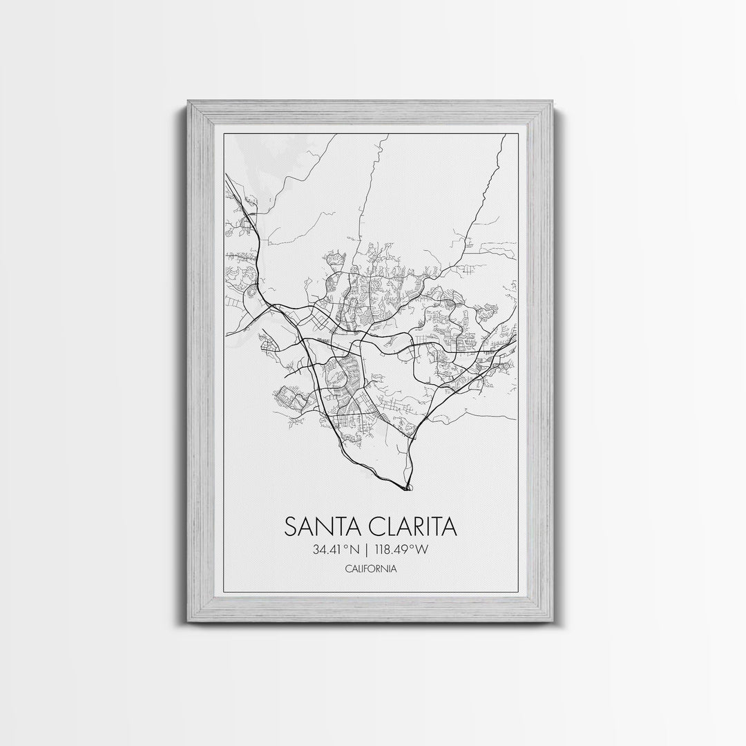 Santa Clarita Street Map, California Map, City Map Print, Minimalist Art, Wall Art, Canvas Print, Bedroom Wall Décor, Unique Travel Gifts