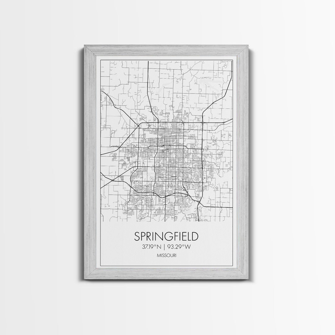 Springfield Street Map, Missouri Map, City Map Print, Modern Wall Art, Wall Art, Canvas Print, Bedroom Wall Décor, Gifts For Couple
