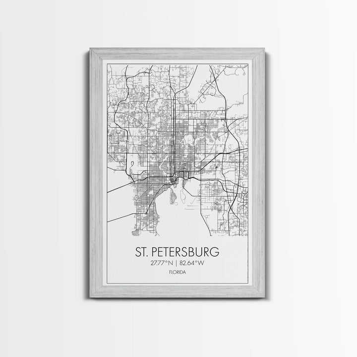 St Petersburg Street Map, Florida Map, City Map Print, Modern Wall Art, Wall Art, Canvas Print, Office Wall Art, Bon Voyage Gift, Travel Art